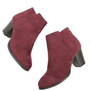 wine colored ankle booties